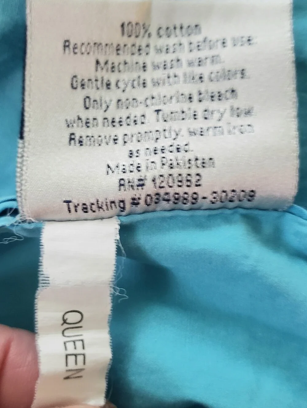 The Company Store Queen Duvet Cover Cotton Aqua